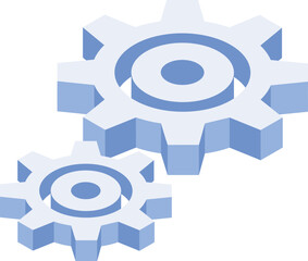 Gear setting 3D isometric icons
