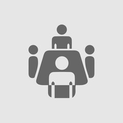 Business meeting vector. Meeting icon. Office meeting simple isolated symbol.