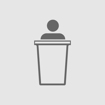 recommend clip art: Speaker on podium vector icon. Speech symbol. Vector EPS 10.