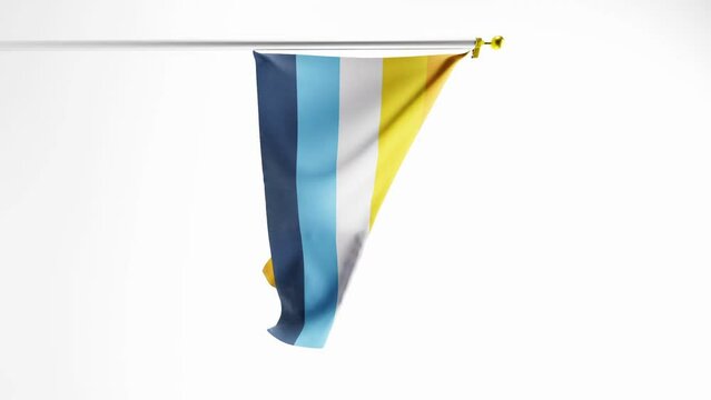 Vertical video of AroAce pride flag against white background; 3D animation