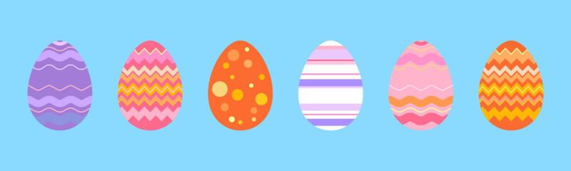 Happy Easter vector illustration on blue background.