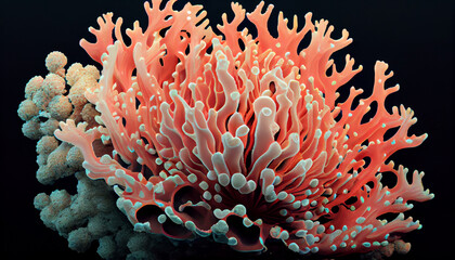Naklejka na ściany i meble Art picture coral realistic Generative AI