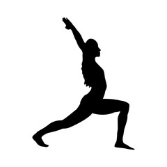Fototapeta na wymiar Women Yoga Silhouette