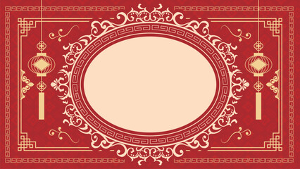 中華風　フレーム　飾り罫 背景
