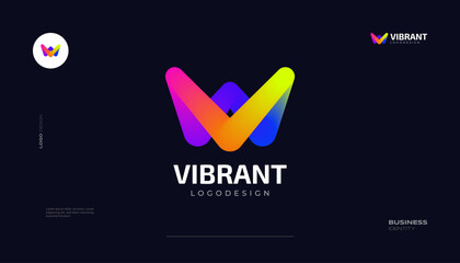 MW or WM Initial Logo Design with Vibrant and Colorful Gradient Style. Suitable for Business and Technology Logo
