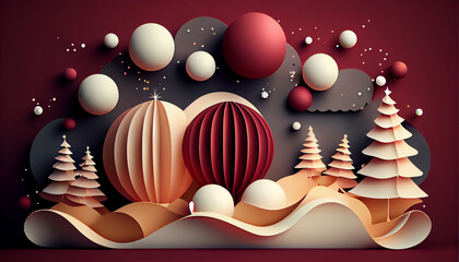 Abtrabs background illustration christmas festival. Generative AI