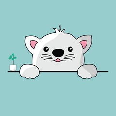 Cute Katty flat illustration design