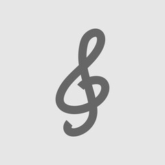 G clef vector icon. Music sign simple isolated illustration.