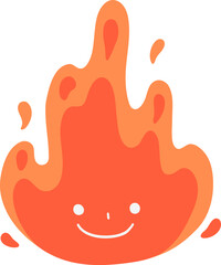 Obraz premium cute cartoon fire monster character illustration.