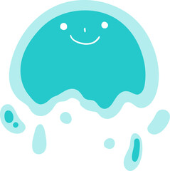 cute cartoon liquid monster character illustration.