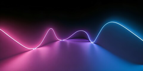 Fototapeta na wymiar Photo of a colorful wave of light against a dark backdrop