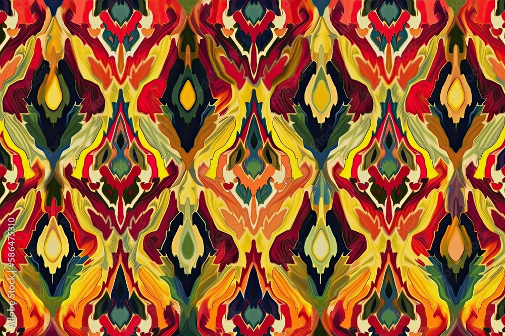 Poster vibrant and colorful pattern with an abstract design. generative ai