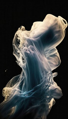 Naklejka premium Abstract, smoke, orange grey, effect, graphic, white, yellow, concept, decoration silk Black Background generative AI