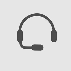Headset vector icon eps 10. Headphone and microphone simple isolated illustration.