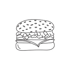 Burger Doodle Illustration