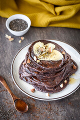 Vegan Protein Pancakes with Cocoa 