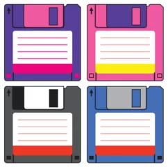 Peel and stick wall murals Kids Different colorful floppy disks