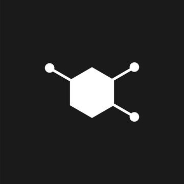 Dopamine formula icon isolated on black background  
