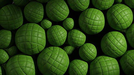 Abstract composition with green textile