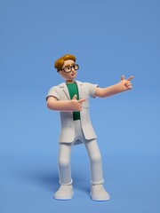 3D rendering of young male doctors