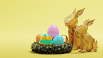 Easter eggs and bunny 2