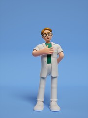 3D rendering of young male doctors