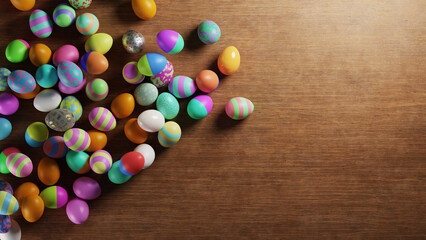 Easter eggs on a table