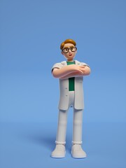 3D rendering of young male doctors