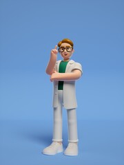 3D rendering of young male doctors
