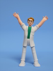 3D rendering of young male doctors