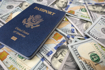 United States Passports on us dollar money