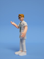 3D rendering of young male doctors