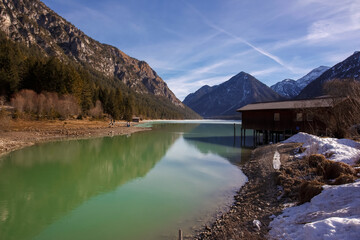 Heiterwanger See by winter, Tirol,  Austria