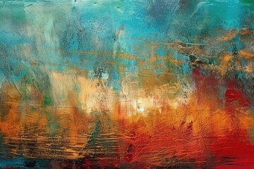 an abstract painting with vibrant colors and bold brushstrokes. Generative AI