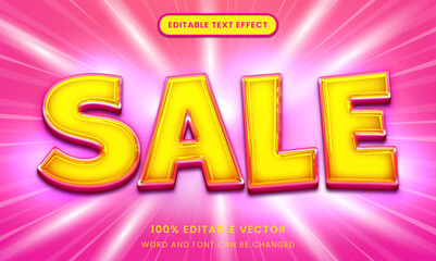 Sale Promo bold 3d editable text effect