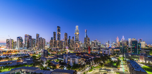 Melbourne CBD city night view