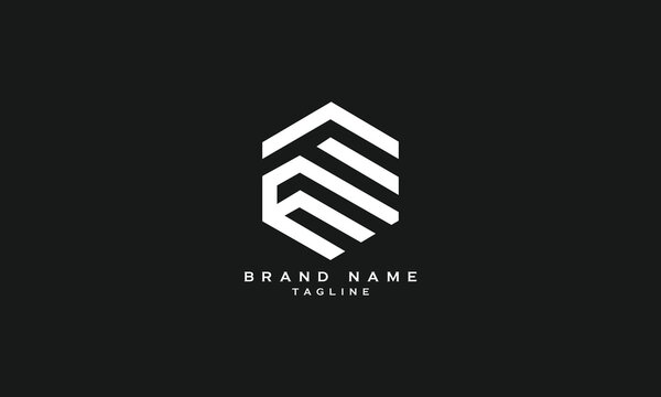 FEM, FME, FM, MF, Abstract initial monogram letter alphabet logo design