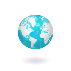 Earth globe. Vector illustration isolated on white background