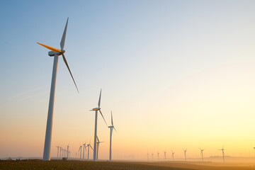 Obraz premium Wind turbine generators for renewable electricity production