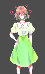 怒っている女性　ムカつきマーク