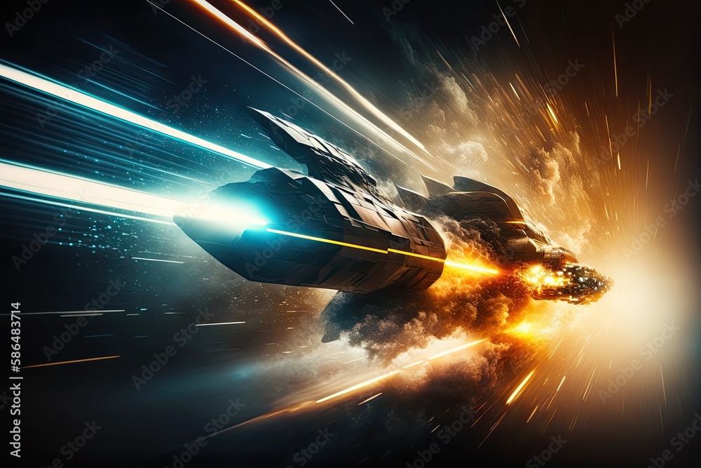 Poster time travel inside the quantum realm. traveling into quantum world with quantum ship. experiments in