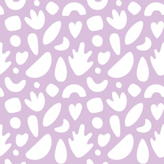 Abstract geometric shapes seamless patterns. Vector Hand drawn various shapes and doodle objects. Abstract contemporary modern style. Trendy illustration. Stamp texture.