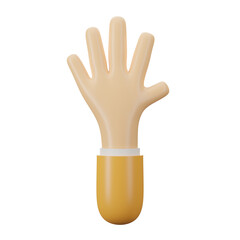 Obraz premium Hand gesture five fingers on the background transparent.