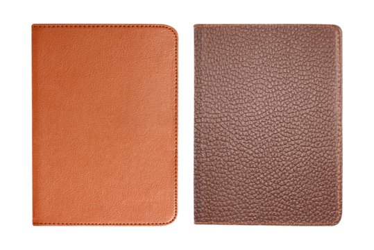 Brown Notebook leather cover isolated on white background with clipping path
