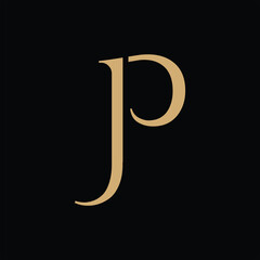 JP initial logo design elegant icon business