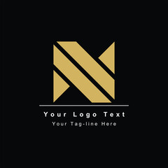Obraz premium N initial design logo abstract icon