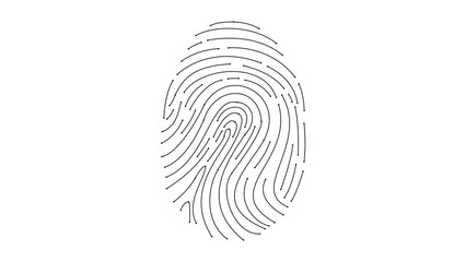 Polygonal fingerprint vector illustration on a white background. Scanning biometric data low poly design.