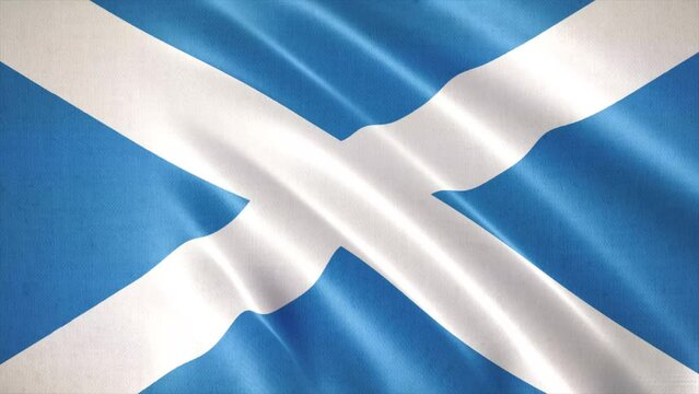 Realistic waving flag of Scotland Animation. 4K