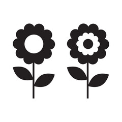 Cute flowers icon isolated vector illustration