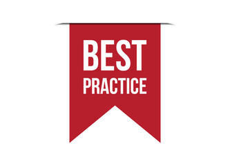best practice red banner design vector illustration
